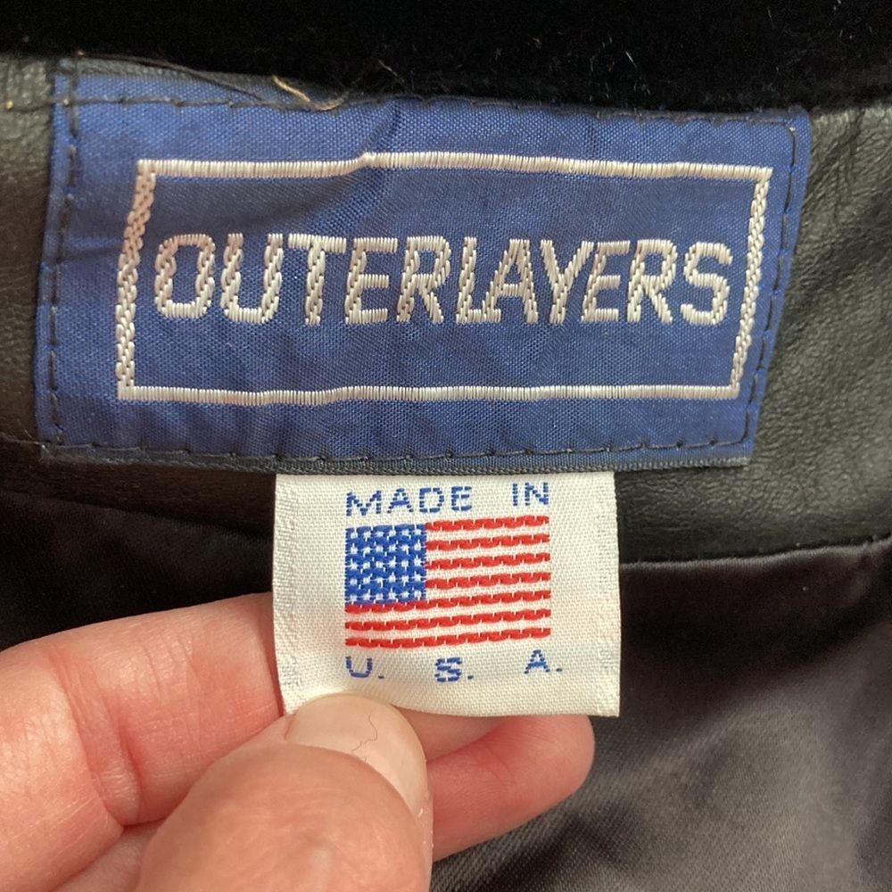 Vintage 80s 90s Outerlayers Mouton Faux Fur Short Black Winter Zipper Jacket - Picture 16 of 16